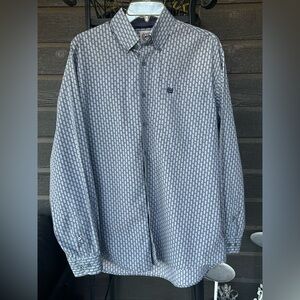 Men's CINCH Patterned Button Down Shirt S
